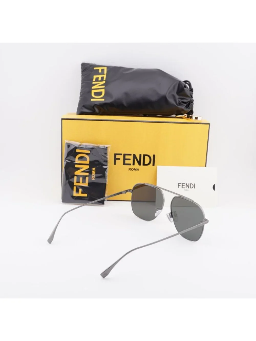 Fendi FE40005U 15C Unisex Sunglasses Ruthenium Aviator Frame, Mirror Lenses
